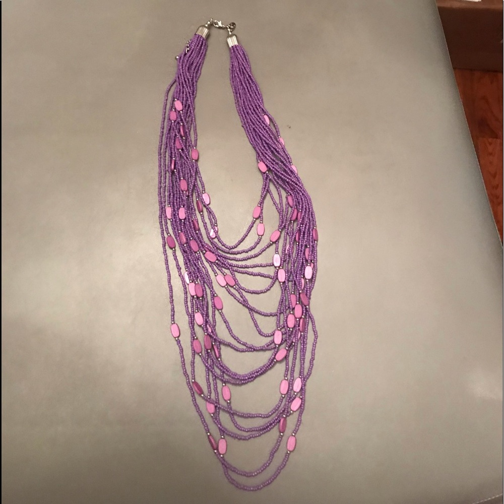 Purple beaded necklace